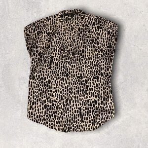 : : CYNTHIA STEEFE Cheetah Print Sleeveless Blouse : :